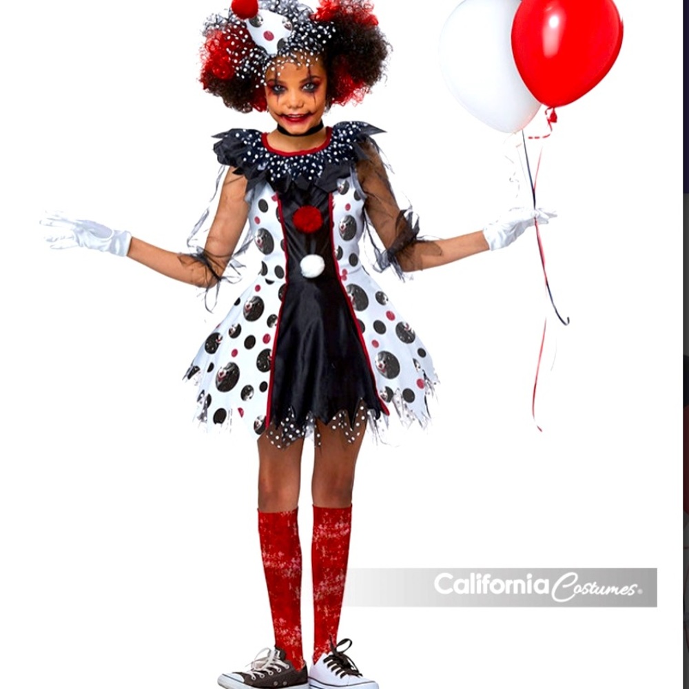 Halloween clown Costume- Girls Sz lg 12-14